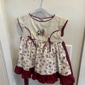 Well Dressed Wolf Cream and Red Floral Dress